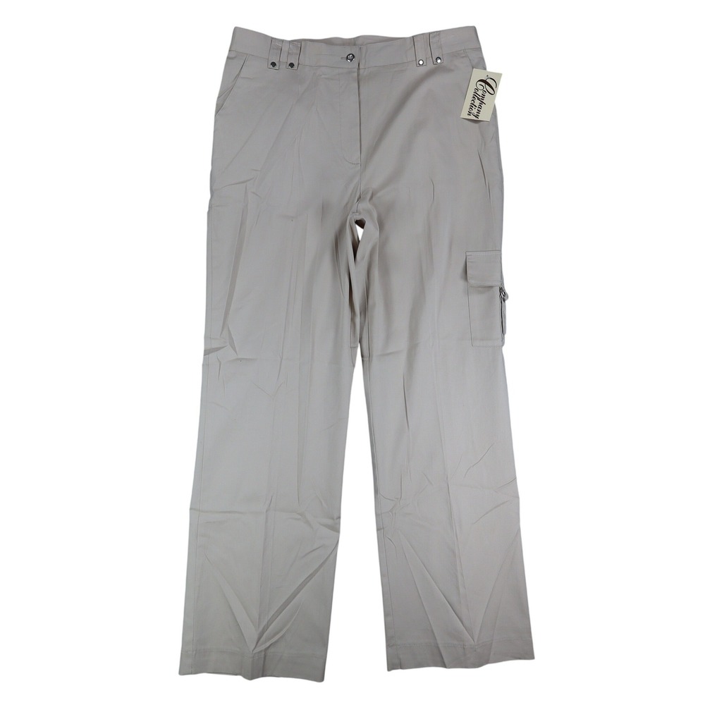 Company Collection Cargo Pants Womens 12 Beige Cotton Stretch Straight Leg NWT